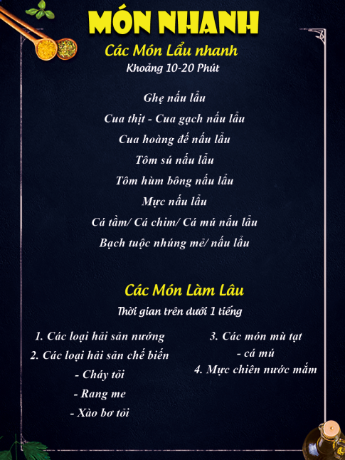 CÁC MÓN LÀM LÂU