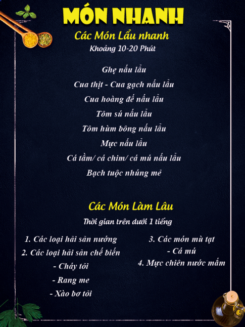 CÁC MÓN LÀM LÂU