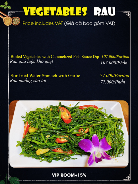 CÁC MÓN RAU