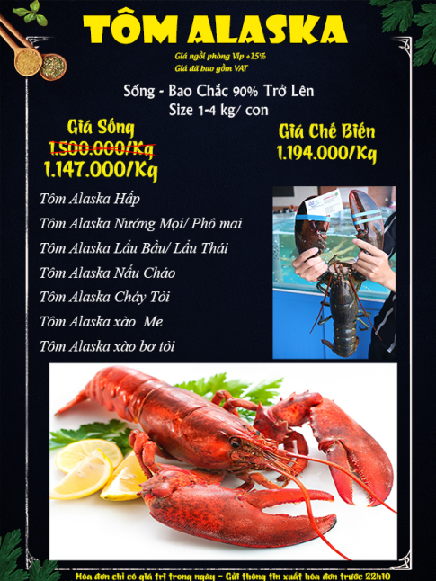 TÔM HÙM ALASKA KHỦNG