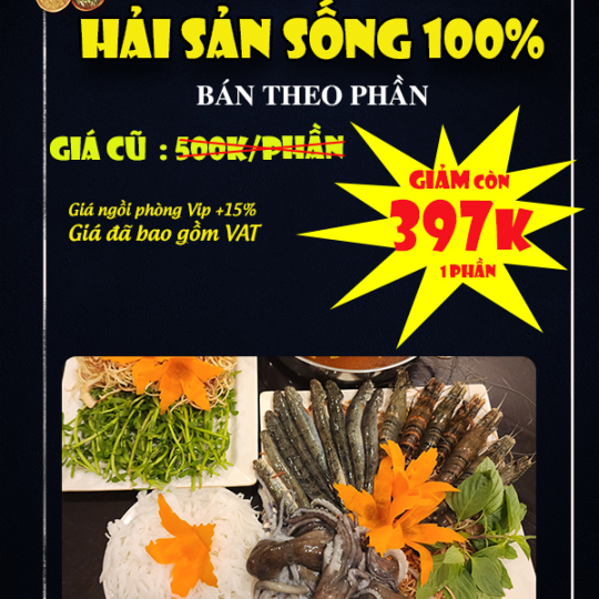 COMBO LẨU HẢI SẢN SỐNG 100%