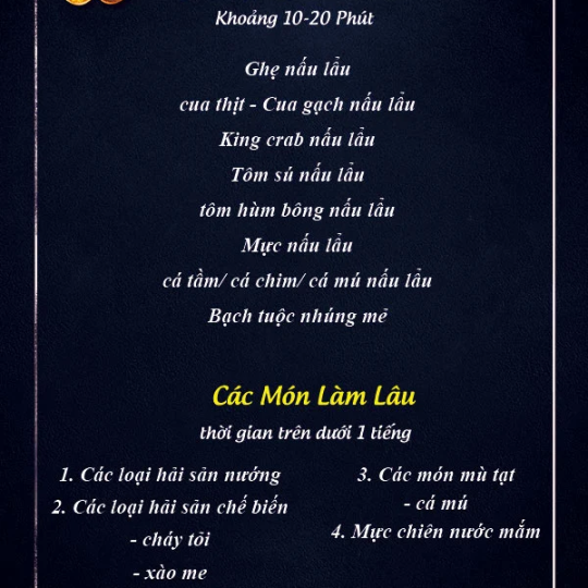 CÁC MÓN LÀM LÂU