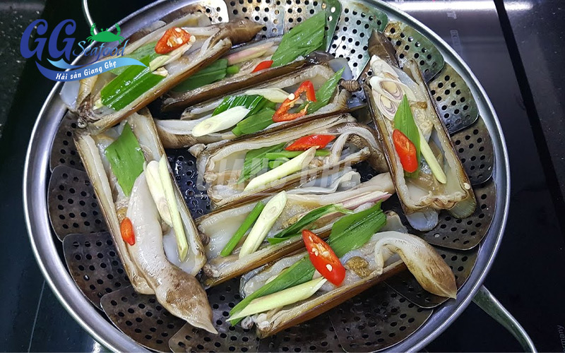 ốc móng tay hấp sả