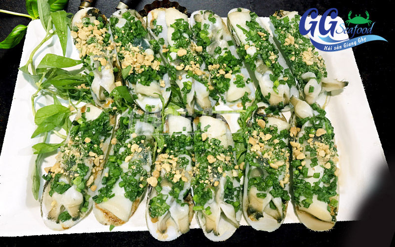 ốc móng tay nướng mỡ hành