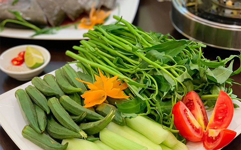 rau ăn lẩu cá chim 