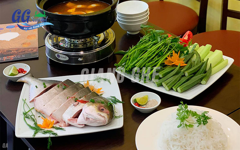 cá chim biển nấu lẩu ngót