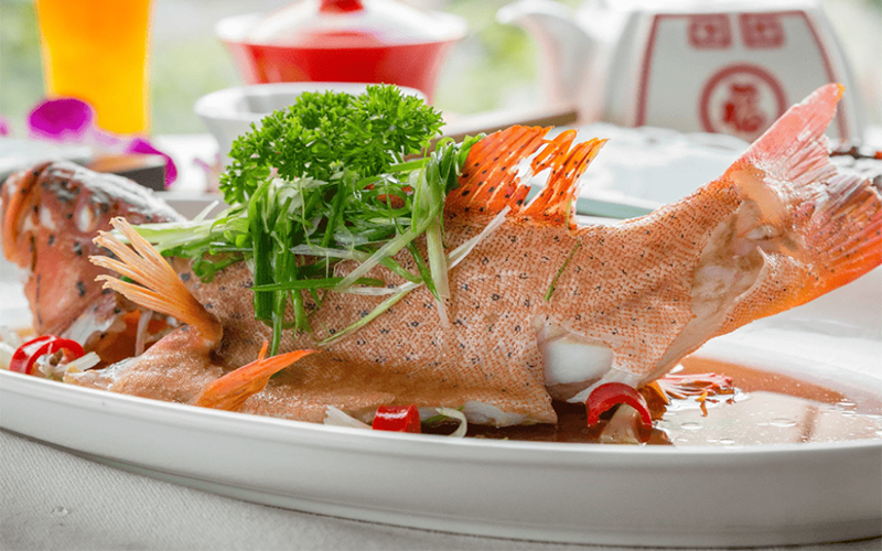 Cá Mú Đỏ Hấp Hong Kong