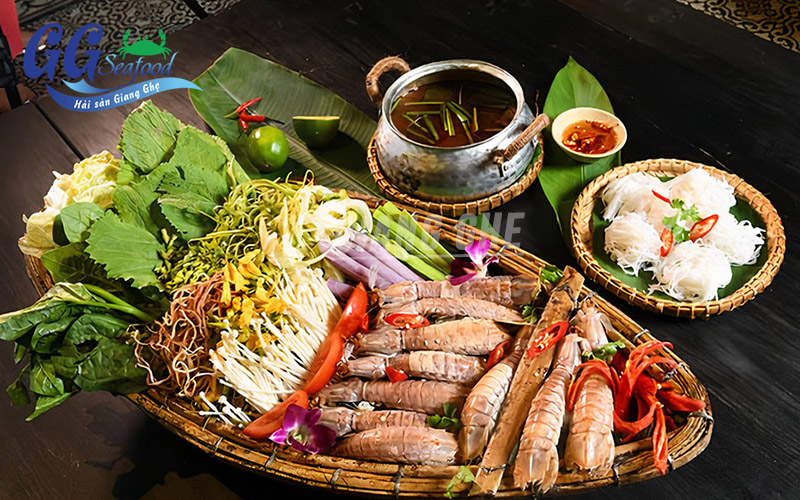 Tôm tích nấu lẩu bầu